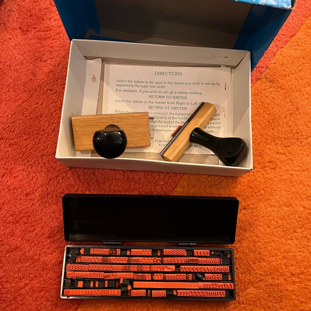 Rubber Type Printing Set - Blue - Picture 3 of 4